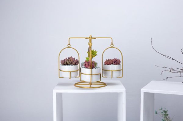 Soprammobile per piante in filo metallico, supporto sospeso in stile cavo 6